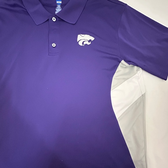 Kansas St. Wildcats Purple Polo Logo Polyester Shirt - Picture 7 of 8